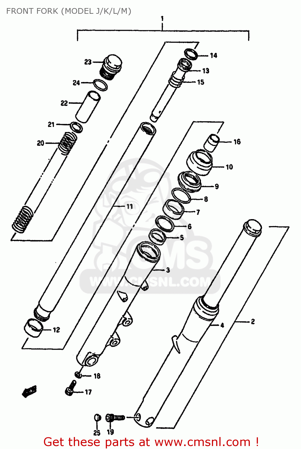 FRONT FORK (MODEL J/K/L/M) VS750GLEP 1987 (H) (E02)