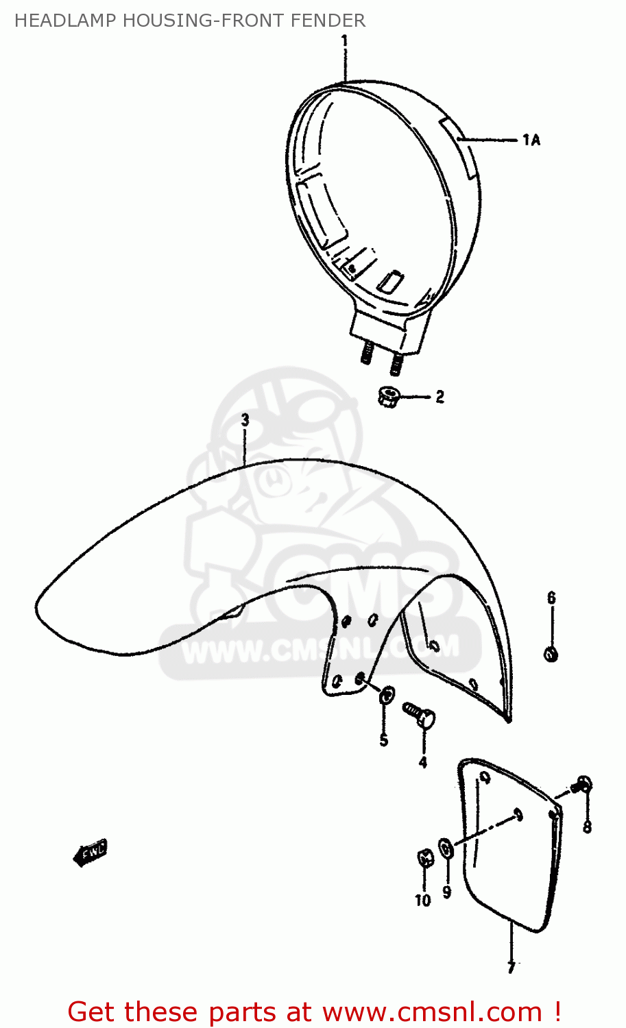 HEADLAMP HOUSING-FRONT FENDER VS750GLEP 1987 (H) (E02)