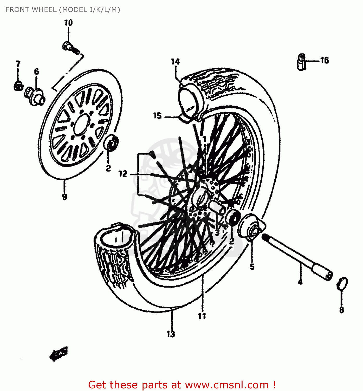 FRONT WHEEL (MODEL J/K/L/M) VS750GLEP 1987 (H) (E02)