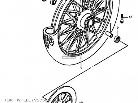 FRONT WHEEL (VS750GLEFH/GLEPH) - VS750GLEP 1987 (H) (E02)