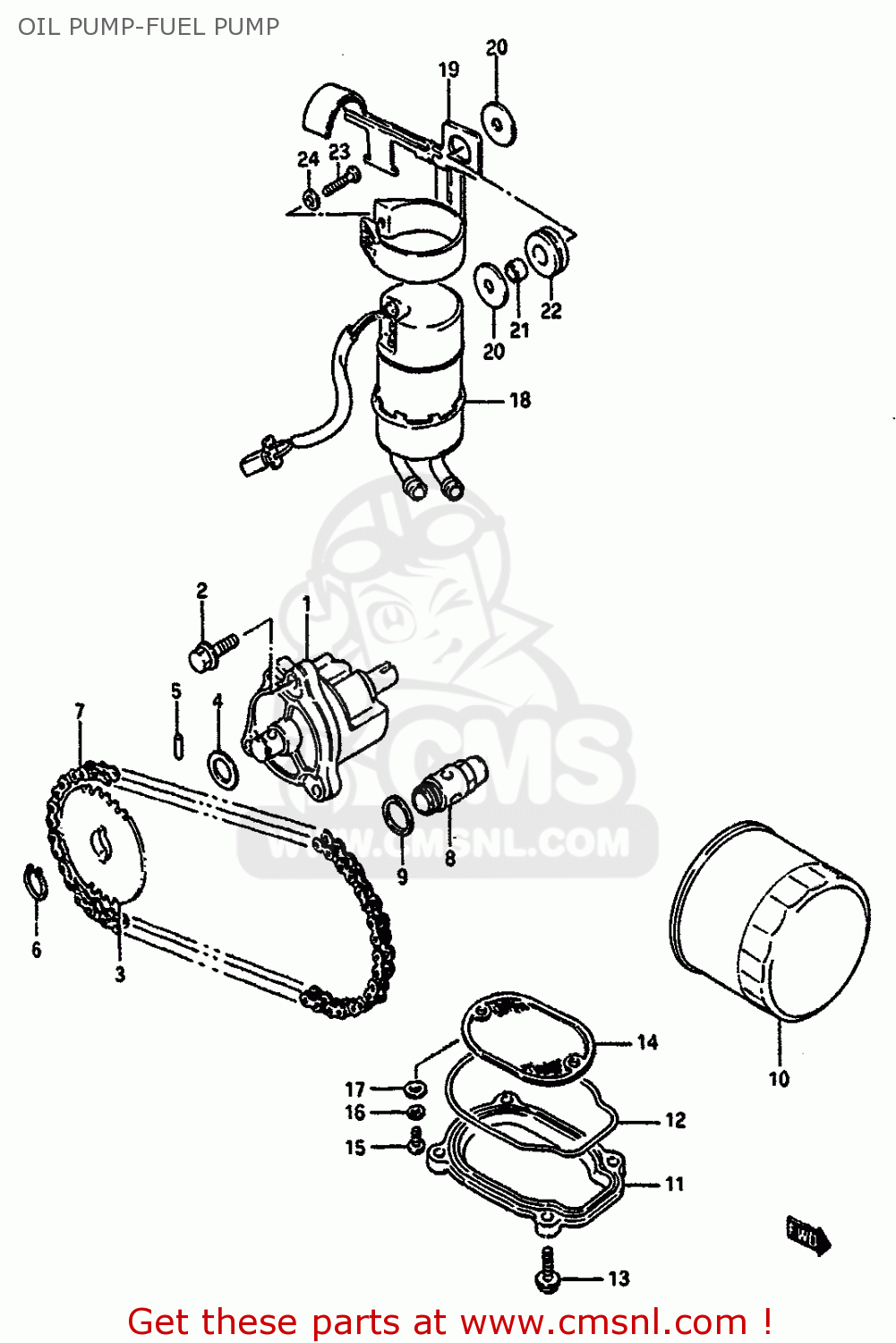 OIL PUMP-FUEL PUMP VS750GLF 1986 (G) (E02 E04 E15 E16 E17 E18 E21 E22 E25 E34 E39)