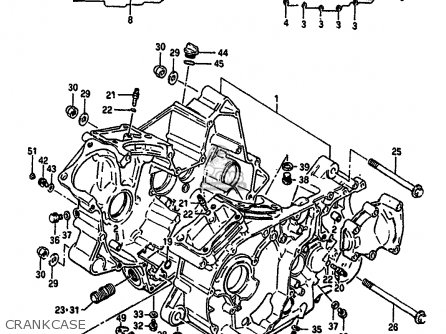 CRANKCASE - VS750GLF 1986 (G) (E02 E04 E15 E16 E17 E18 E21 E22 E25 E34 E39)