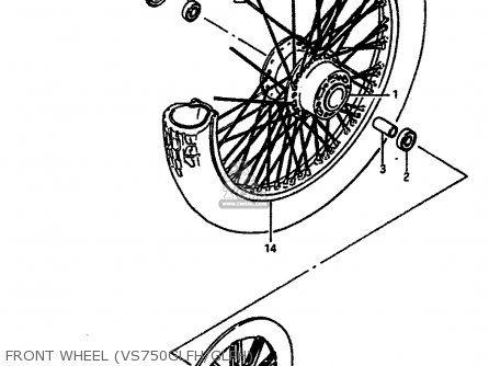 FRONT WHEEL (VS750GLFH/GLPH) - VS750GLF 1986 (G) (E02 E04 E15 E16 E17 E18 E21 E22 E25 E34 E39)