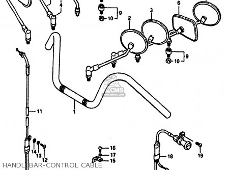 HANDLEBAR-CONTROL CABLE - VS750GLF 1986 (G) (E02 E04 E15 E16 E17 E18 E21 E22 E25 E34 E39)