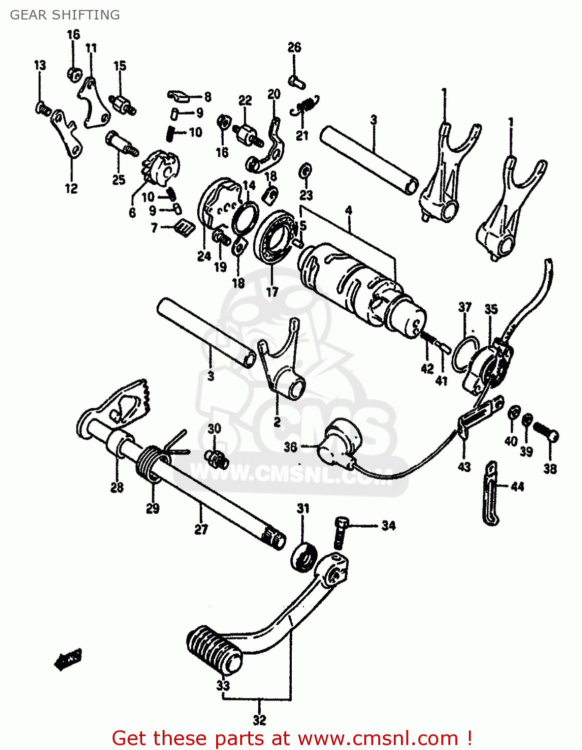 GEAR SHIFTING VS750GLF 1987 (H) (E02 E04 E15 E17 E18 E21 E22 E25)