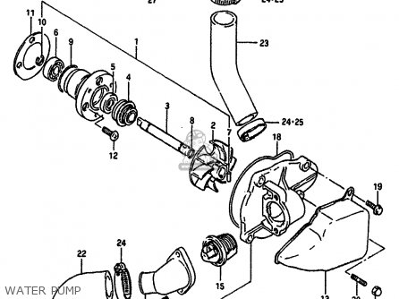 WATER PUMP - VS750GLF 1987 (H) (E02 E04 E15 E17 E18 E21 E22 E25)