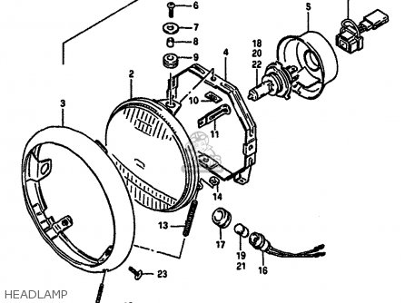 HEADLAMP - VS750GLF 1988 (J) (E04 E18 E22 E34 E75 E77)