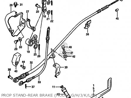 PROP STAND-REAR BRAKE (MODEL G/H/J/K/L/M) - VS750GLF 1988 (J) (E04 E18 E22 E34 E75 E77)
