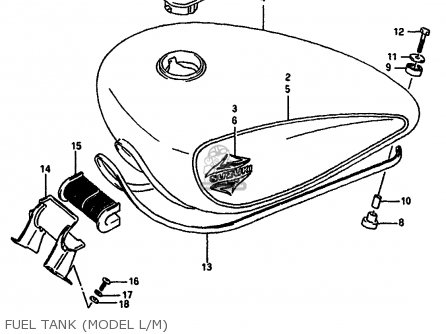 FUEL TANK (MODEL L/M) - VS750GLF 1989 (K) (E01 E15 E16 E17 E22)