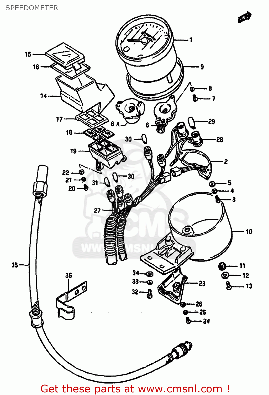 SPEEDOMETER VS750GLF 1990 (L) GENERAL EXPORT (E01)