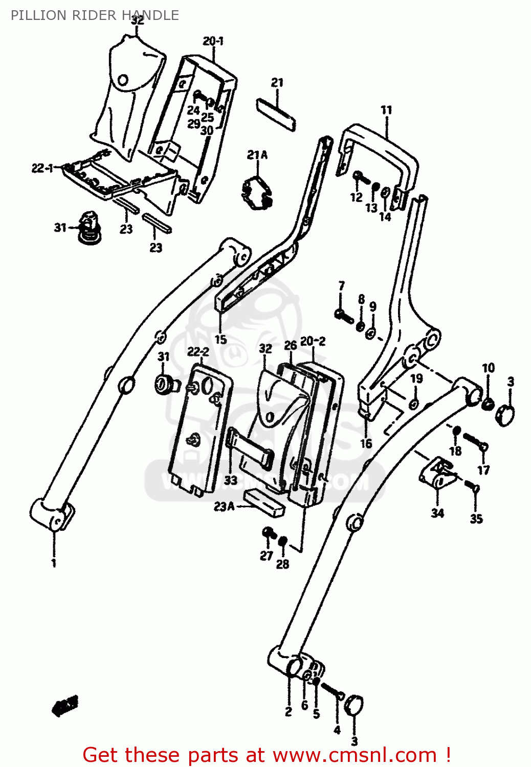 PILLION RIDER HANDLE VS750GLF 1990 (L) GENERAL EXPORT (E01)