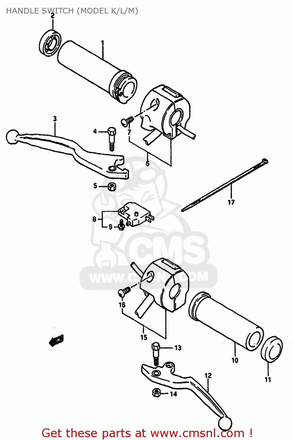 HANDLE SWITCH (MODEL K/L/M) VS750GLF 1990 (L) GENERAL EXPORT (E01)