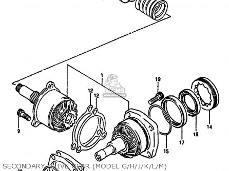 SECONDARY DRIVE GEAR (MODEL G/H/J/K/L/M) - VS750GLF 1990 (L) GENERAL EXPORT (E01)