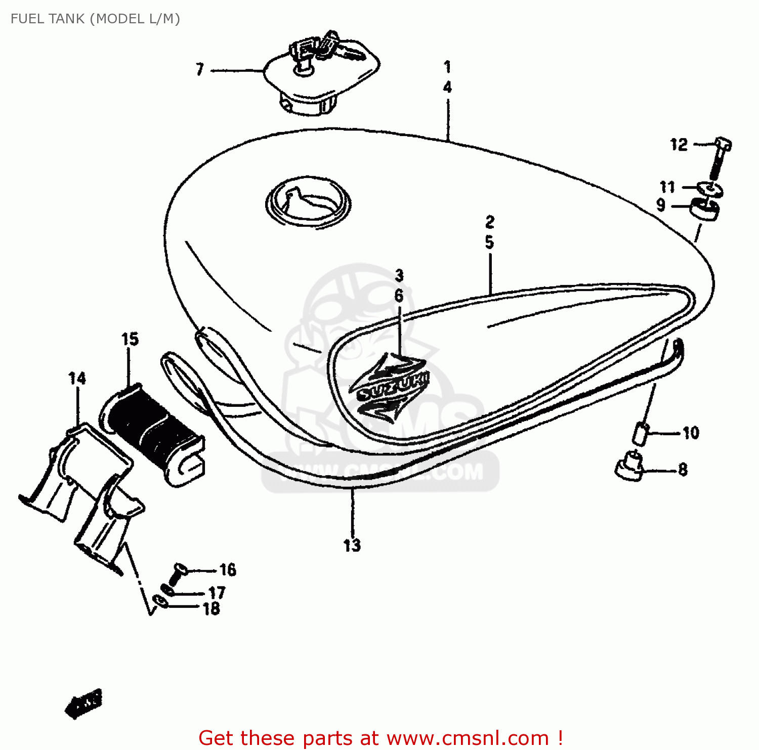 FUEL TANK (MODEL L/M) VS750GLF 1991 (M) GENERAL EXPORT (E01)