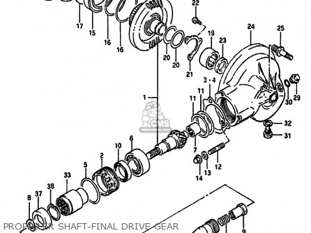PROPELLER SHAFT-FINAL DRIVE GEAR - VS750GLF 1991 (M) GENERAL EXPORT (E01)