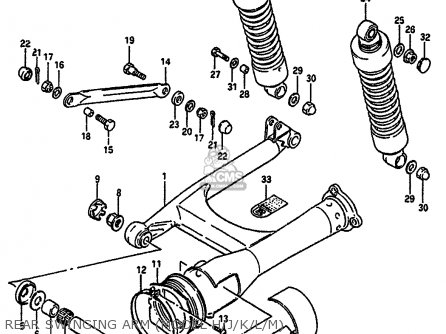REAR SWINGING ARM (MODEL H/J/K/L/M) - VS750GLF 1991 (M) GENERAL EXPORT (E01)