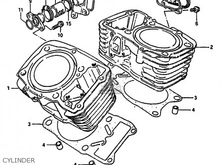 CYLINDER - VS750GLP 1986 (G) (E02 E04 E15 E16 E17 E18 E21 E22 E25 E34 E39)