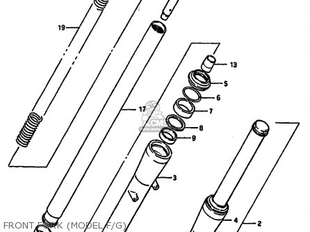 FRONT FORK (MODEL F/G) - VS750GLP 1986 (G) (E02 E04 E15 E16 E17 E18 E21 E22 E25 E34 E39)
