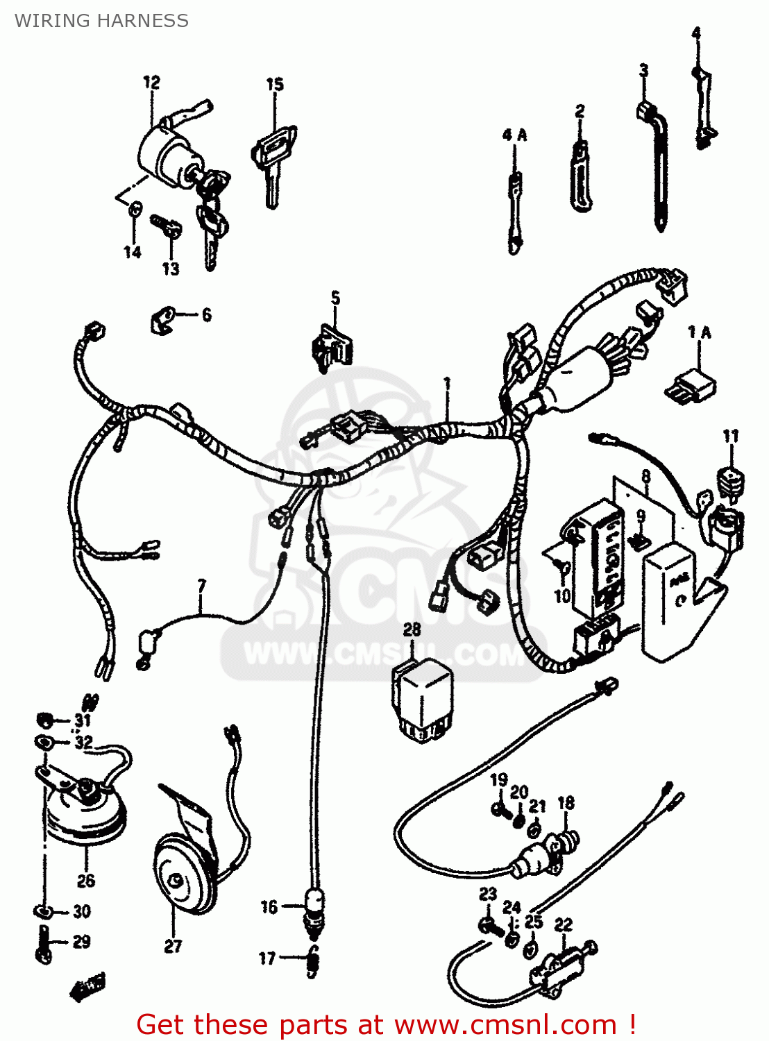 WIRING HARNESS VS750GLP 1988 (J) (E04 18 E22 E34 E75 E77)