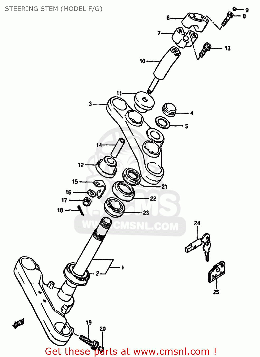 STEERING STEM (MODEL F/G) VS750GLP 1988 (J) (E04 18 E22 E34 E75 E77)