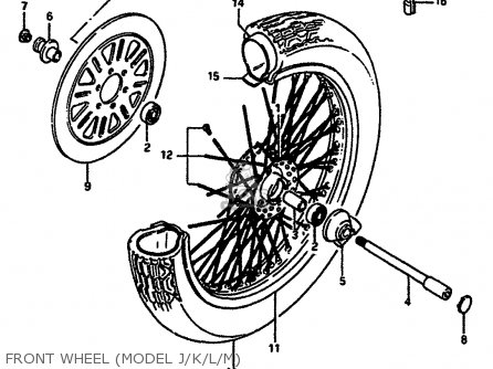 FRONT WHEEL (MODEL J/K/L/M) - VS750GLP 1988 (J) (E04 18 E22 E34 E75 E77)