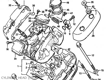 CYLINDER HEAD (FRONT) - VS750GLP 1989 (K) (E01 E02 E04 E15 E16 E17 18 21 22 24 25 34 39)