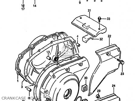 CRANKCASE COVER - VS750GLP 1989 (K) (E01 E02 E04 E15 E16 E17 18 21 22 24 25 34 39)
