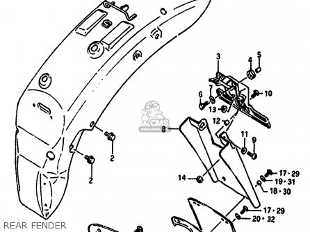 REAR FENDER - VS750GLP 1989 (K) (E01 E02 E04 E15 E16 E17 18 21 22 24 25 34 39)