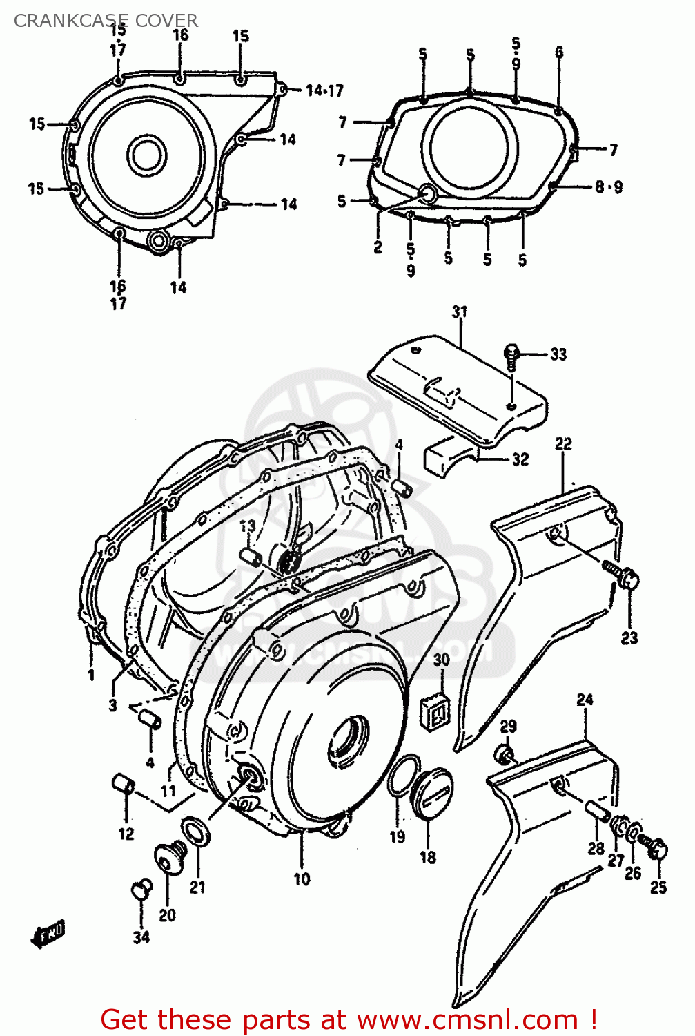 CRANKCASE COVER VS750GLP 1990 (L) (E01 E02 E04 E16 E17 E18 E21 E22 E25 E39)