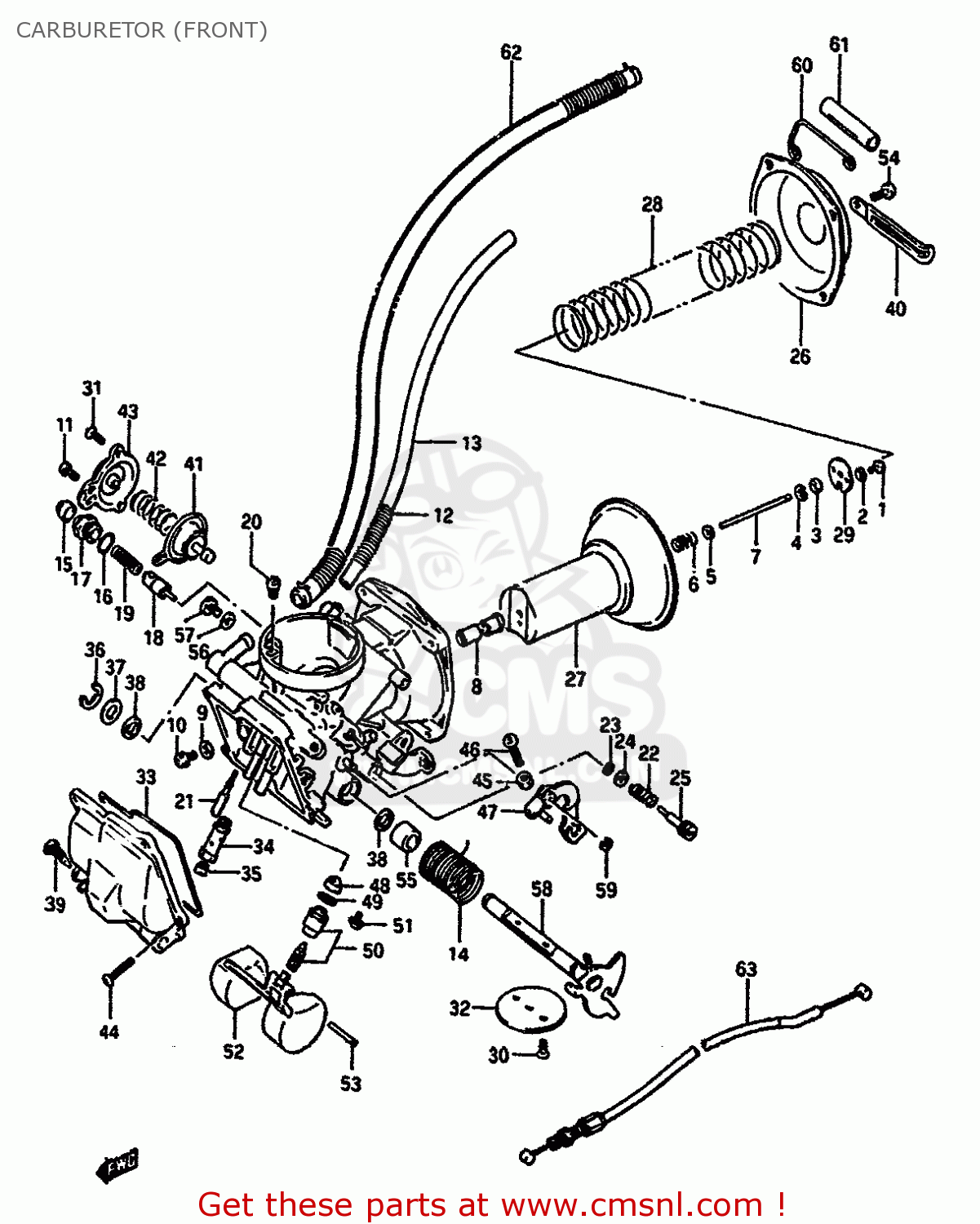 CARBURETOR (FRONT) VS750GLP 1991 (M) (E01 E02 E04 E17 E21 E22 E25 E34 E39)