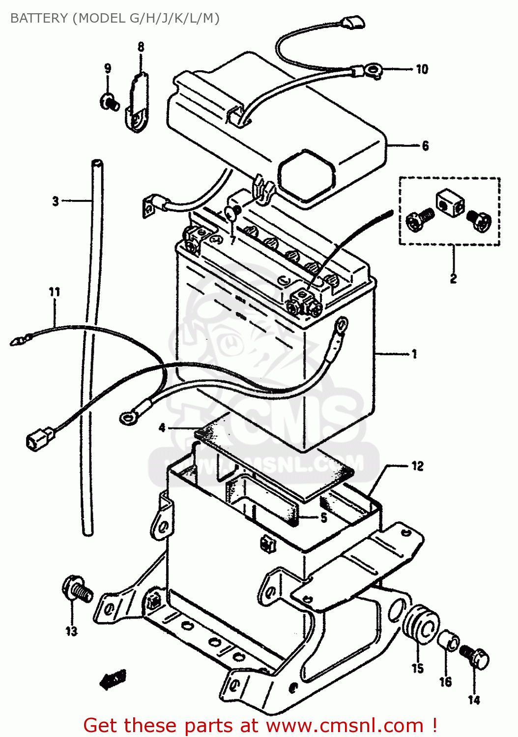 BATTERY (MODEL G/H/J/K/L/M) VS750GLP 1991 (M) (E01 E02 E04 E17 E21 E22 E25 E34 E39)
