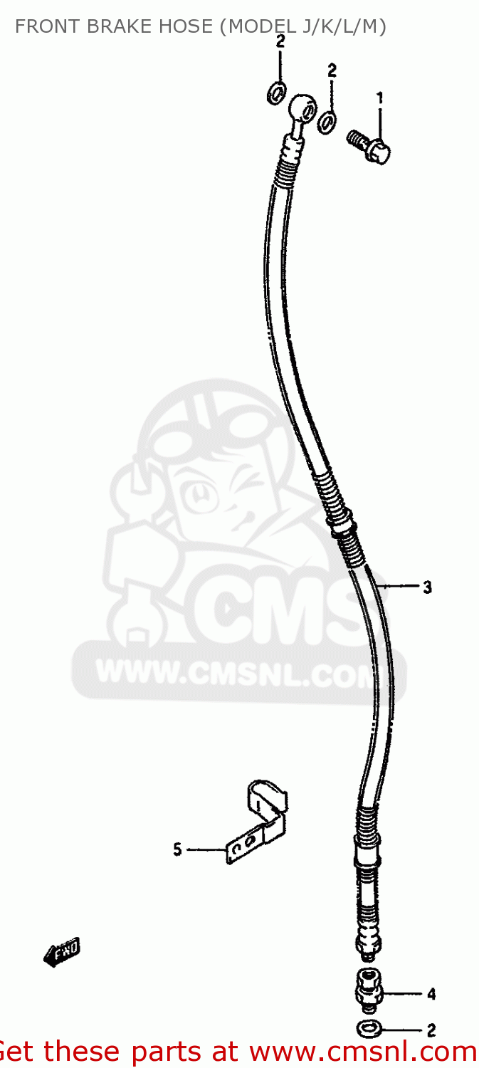 FRONT BRAKE HOSE (MODEL J/K/L/M) VS750GLP 1991 (M) (E01 E02 E04 E17 E21 E22 E25 E34 E39)