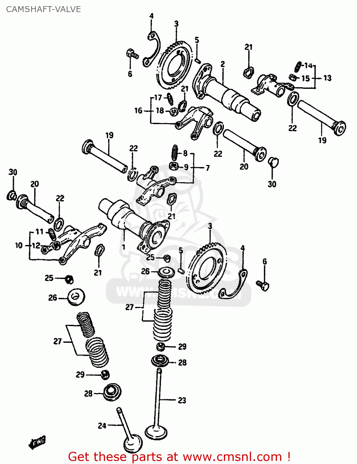 CAMSHAFT-VALVE VS750GLP 1991 (M) (E01 E02 E04 E17 E21 E22 E25 E34 E39)