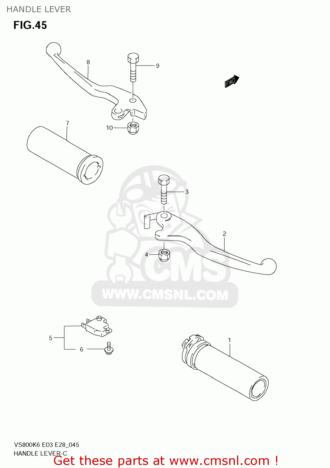 HANDLE LEVER VS800 BOULEVARD S50 2006 (K6) USA (E03) BOULEVARDS50 BOULEVARD-S