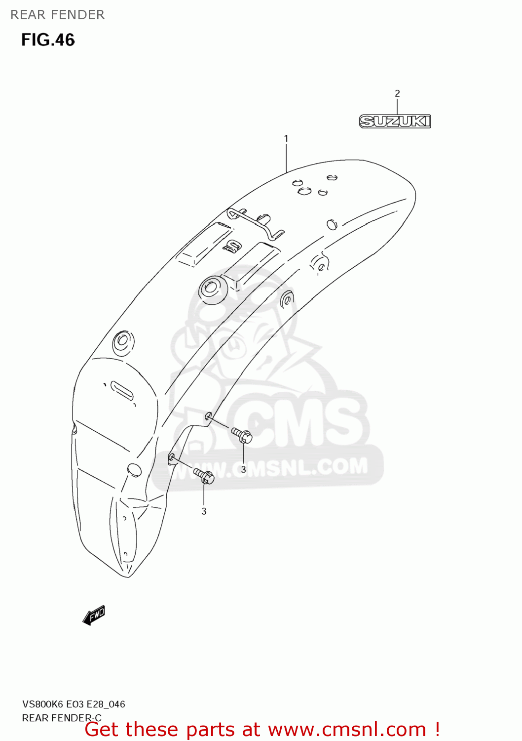 REAR FENDER VS800 BOULEVARD S50 2006 (K6) USA (E03) BOULEVARDS50 BOULEVARD-S