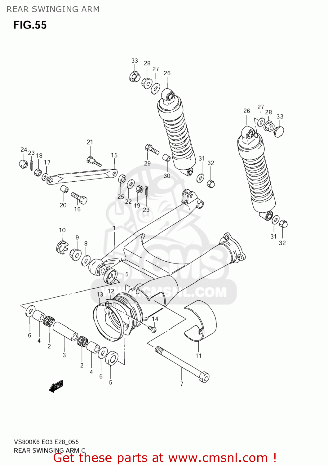 Suzuki VS800 BOULEVARD S50 2007 (K7) CALIFORNIA (E33) REAR SWINGING ARM ...