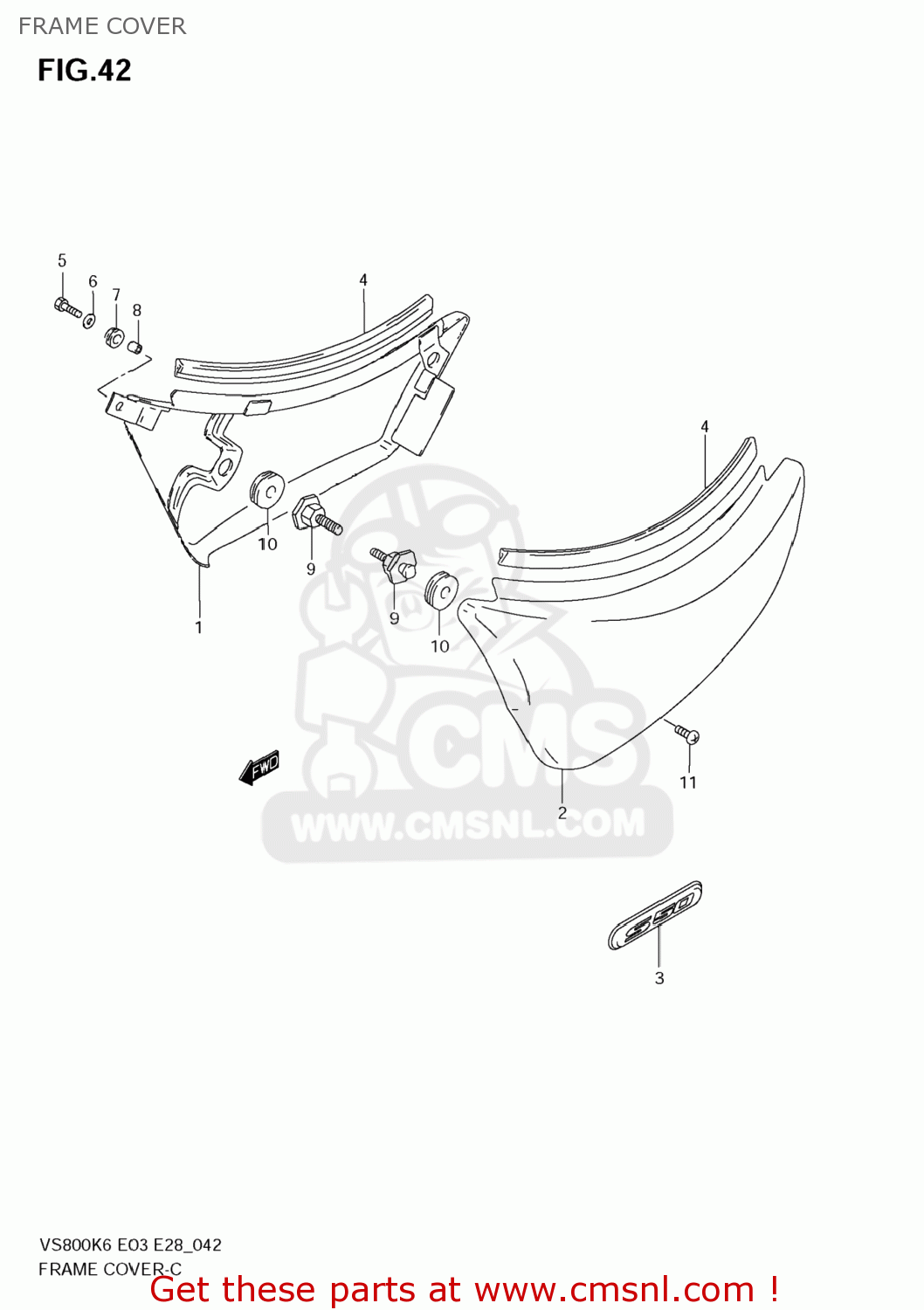 FRAME COVER VS800 BOULEVARD S50 2007 (K7) CALIFORNIA (E33)