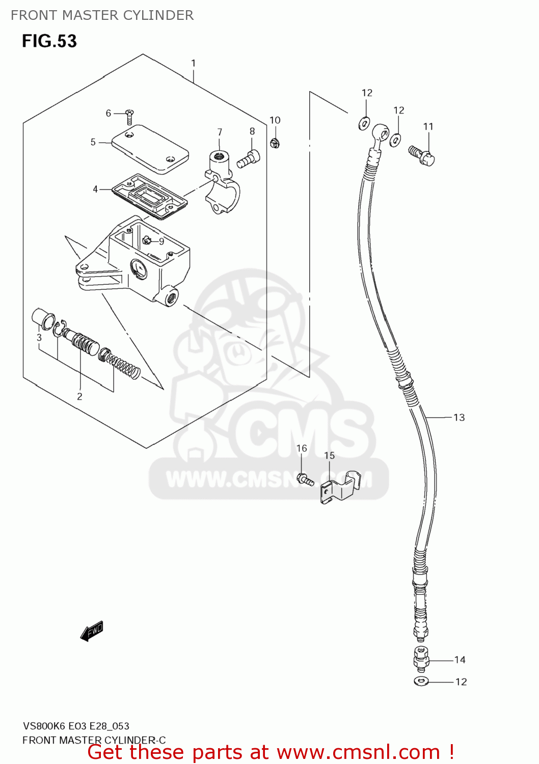 FRONT MASTER CYLINDER VS800 BOULEVARD S50 2007 (K7) CALIFORNIA (E33)