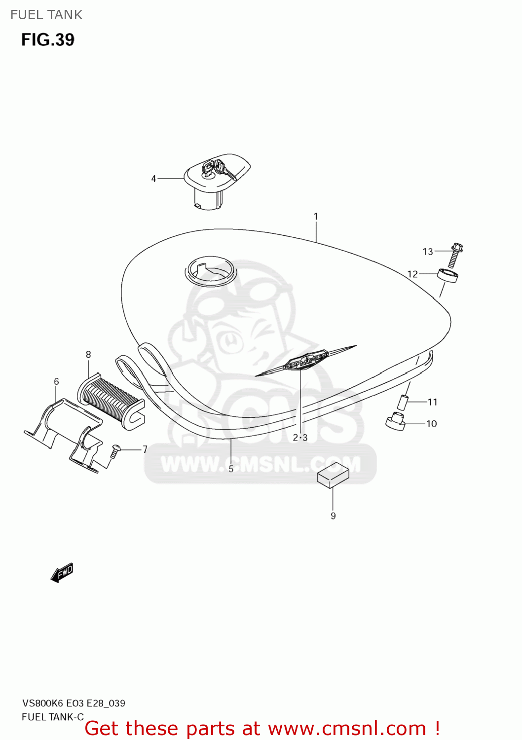 FUEL TANK VS800 BOULEVARD S50 2007 (K7) CALIFORNIA (E33)