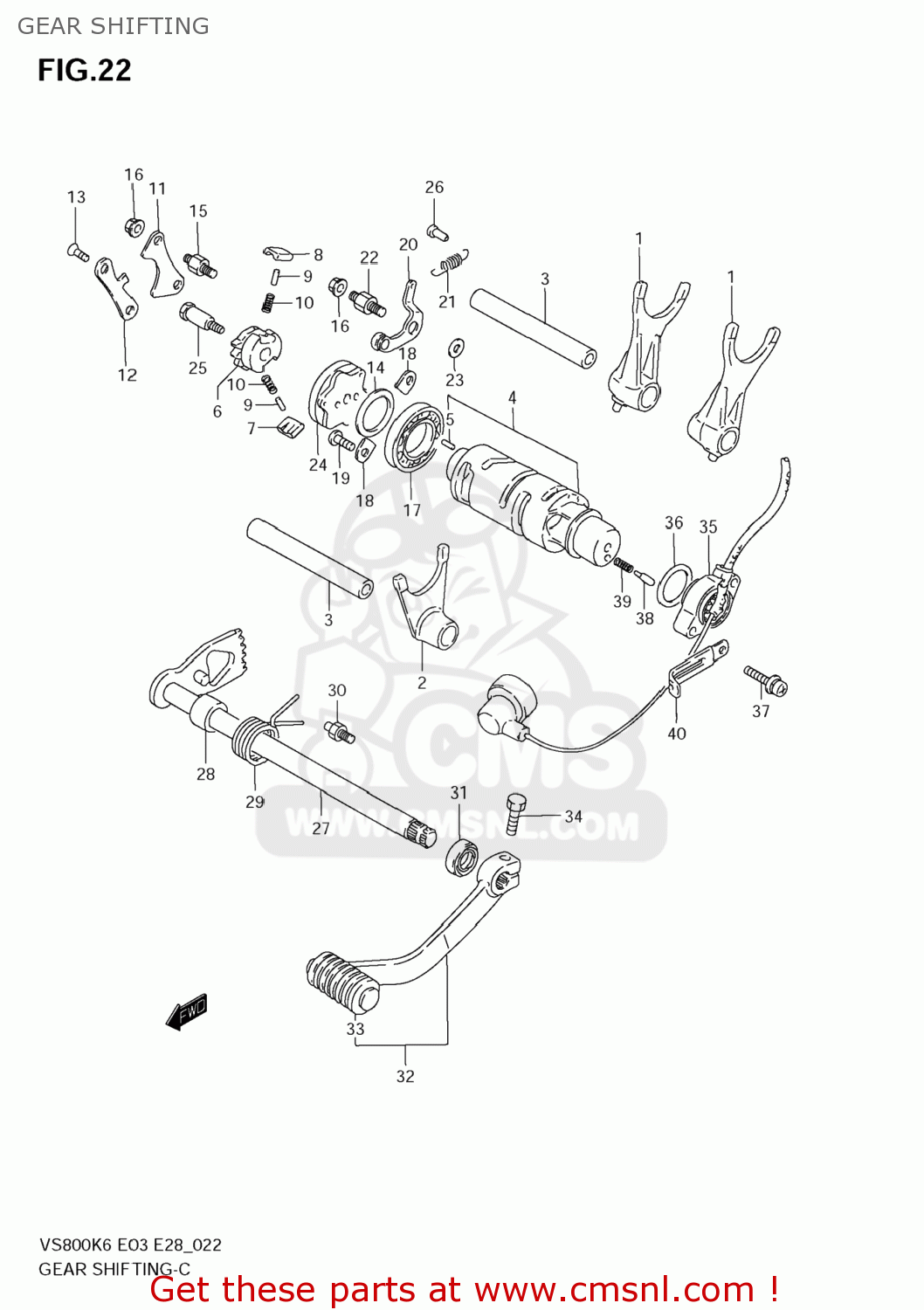 GEAR SHIFTING VS800 BOULEVARD S50 2007 (K7) CALIFORNIA (E33)