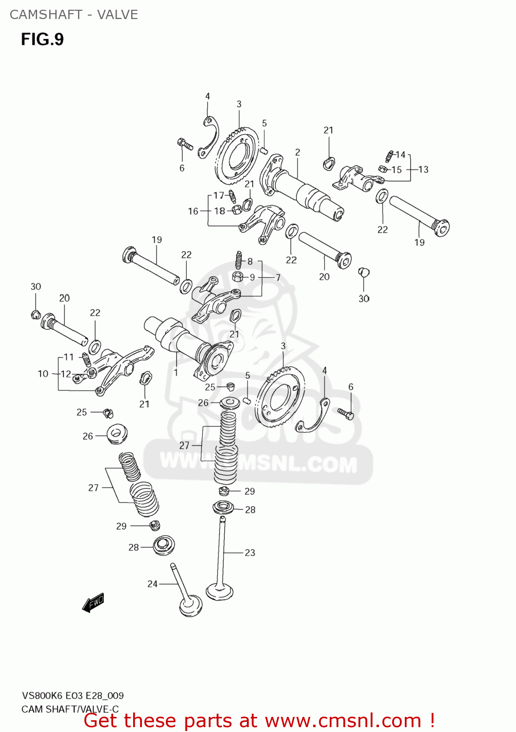 CAMSHAFT - VALVE VS800 BOULEVARD S50 2008 (K8) CALIFORNIA (E33)