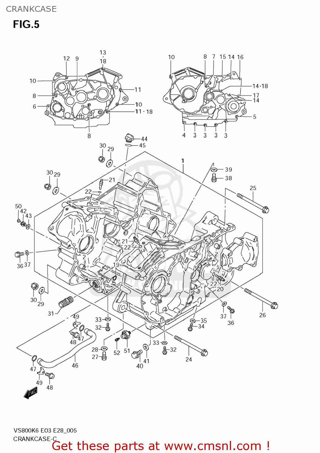 CRANKCASE VS800 BOULEVARD S50 2008 (K8) CALIFORNIA (E33)