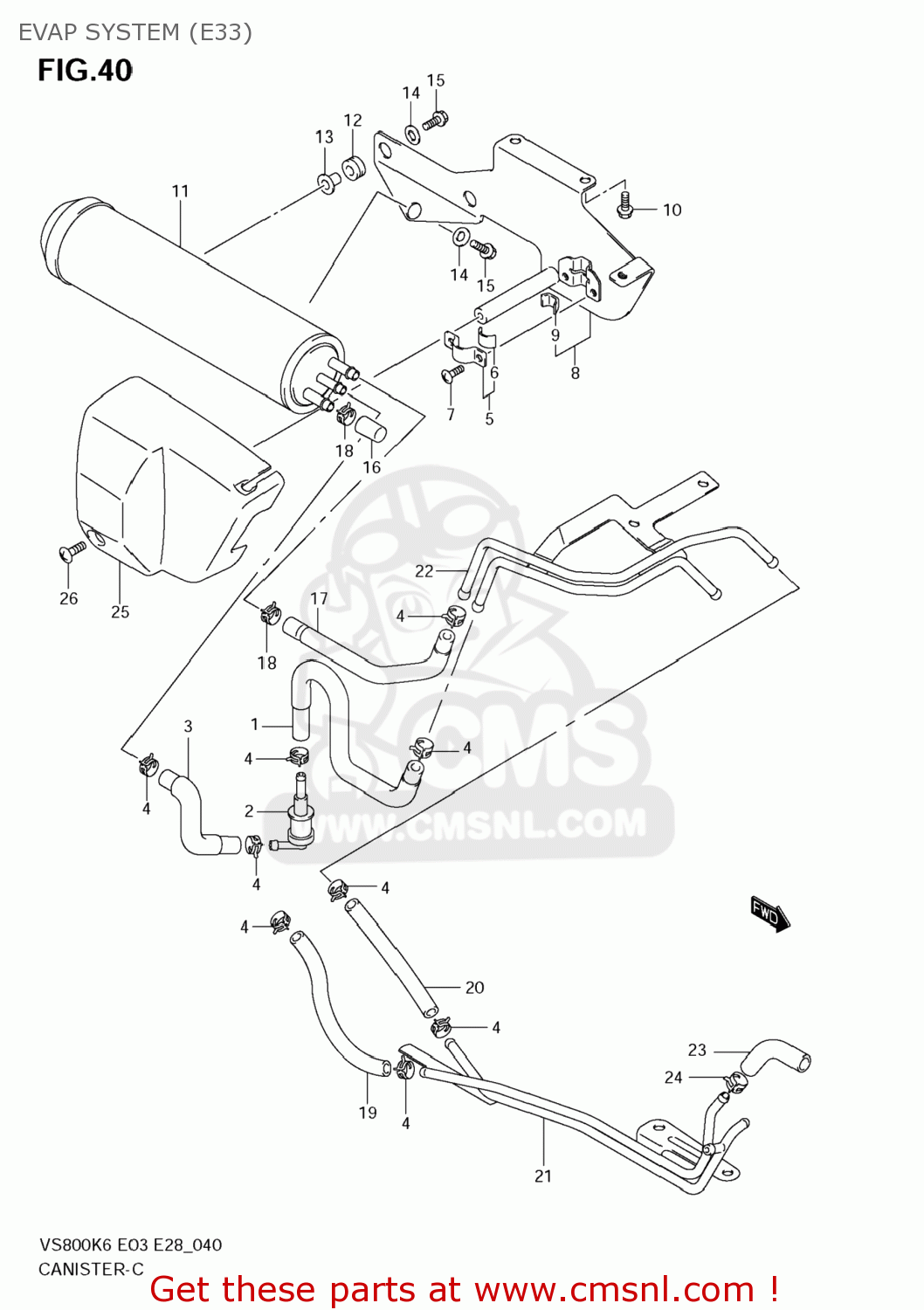 EVAP SYSTEM (E33) VS800 BOULEVARD S50 2008 (K8) CALIFORNIA (E33)