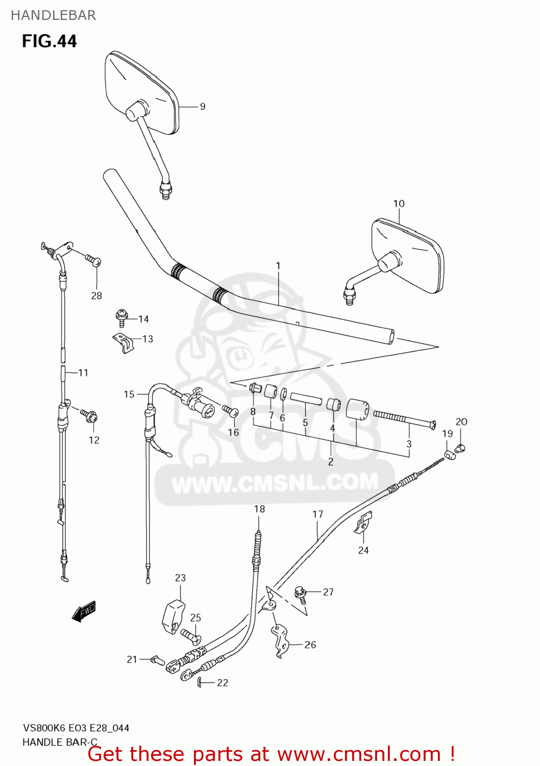 HANDLEBAR VS800 BOULEVARD S50 2008 (K8) CALIFORNIA (E33)