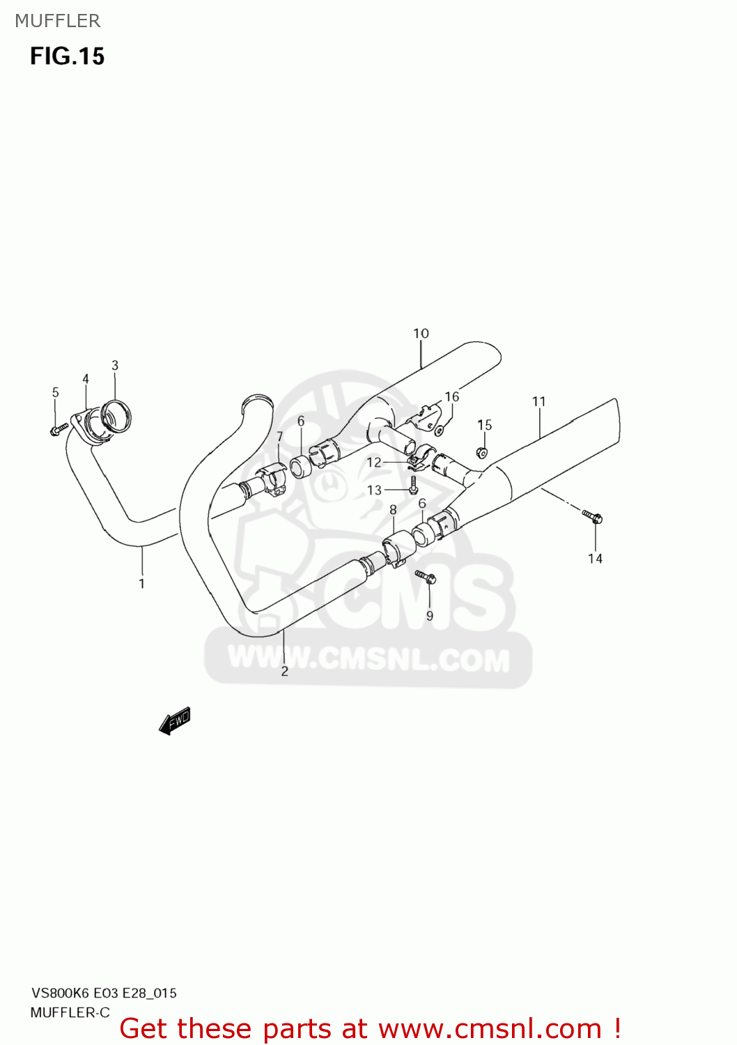 MUFFLER VS800 BOULEVARD S50 2008 (K8) CALIFORNIA (E33)