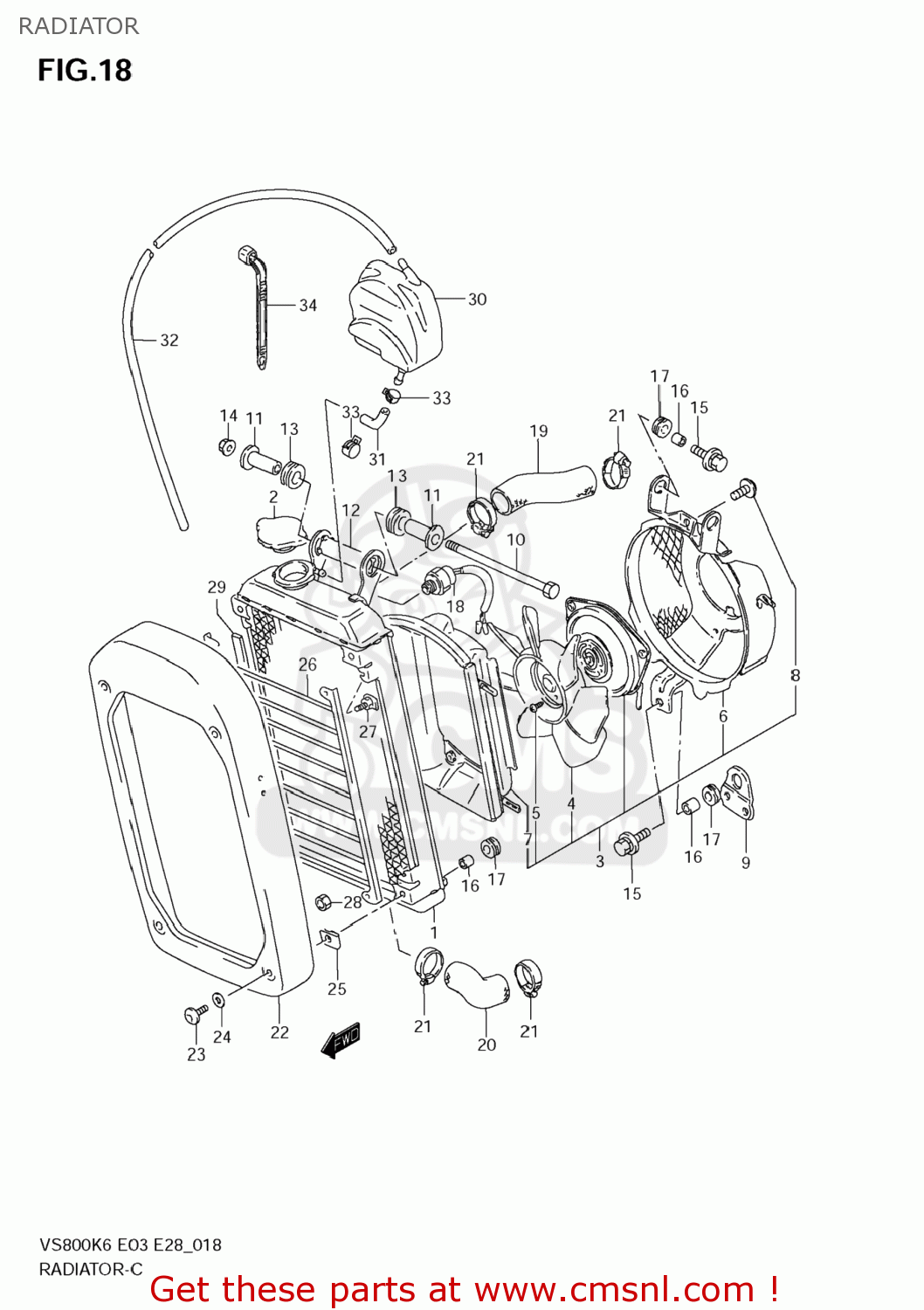 RADIATOR VS800 BOULEVARD S50 2008 (K8) CALIFORNIA (E33)