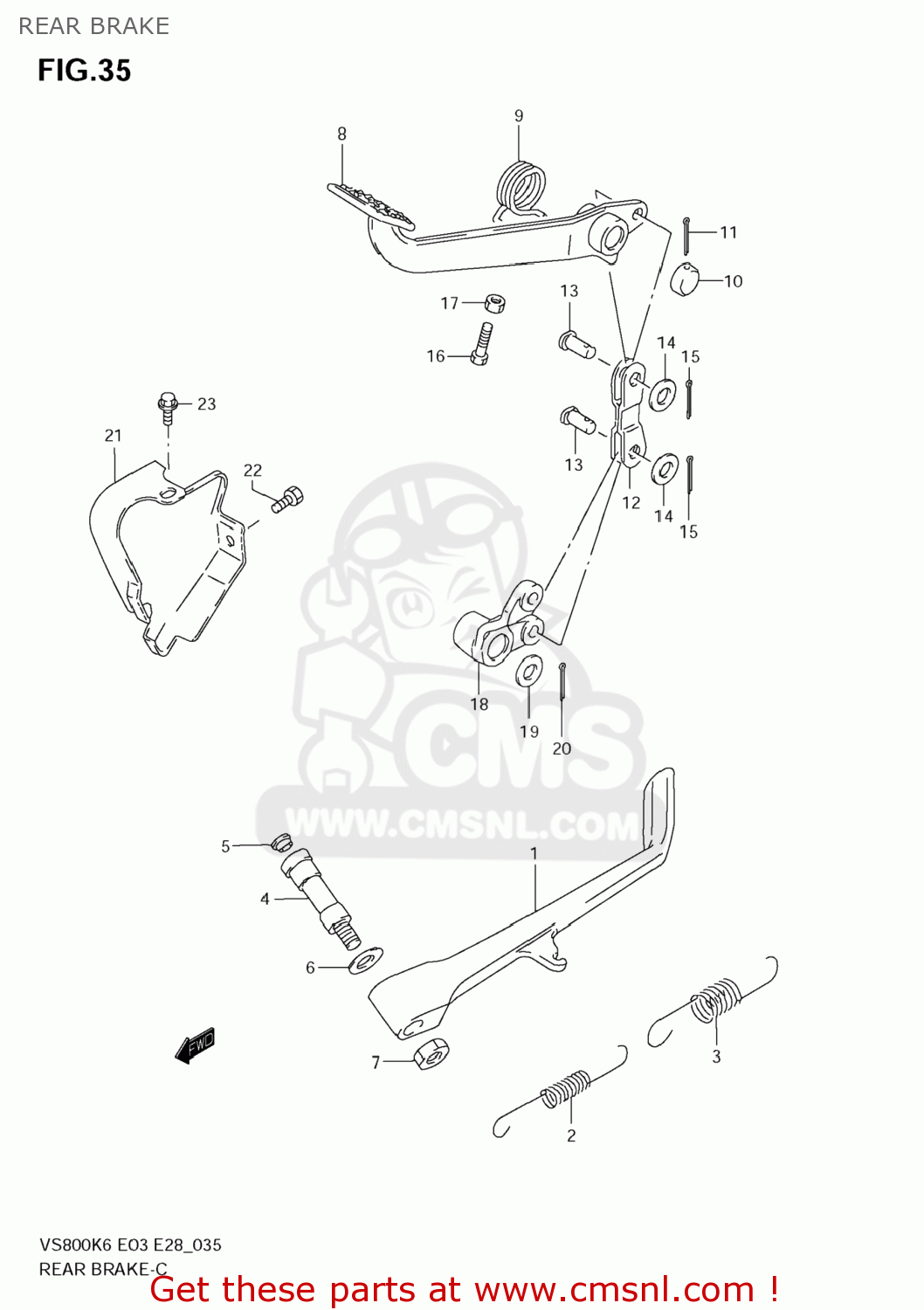 REAR BRAKE VS800 BOULEVARD S50 2008 (K8) CALIFORNIA (E33)