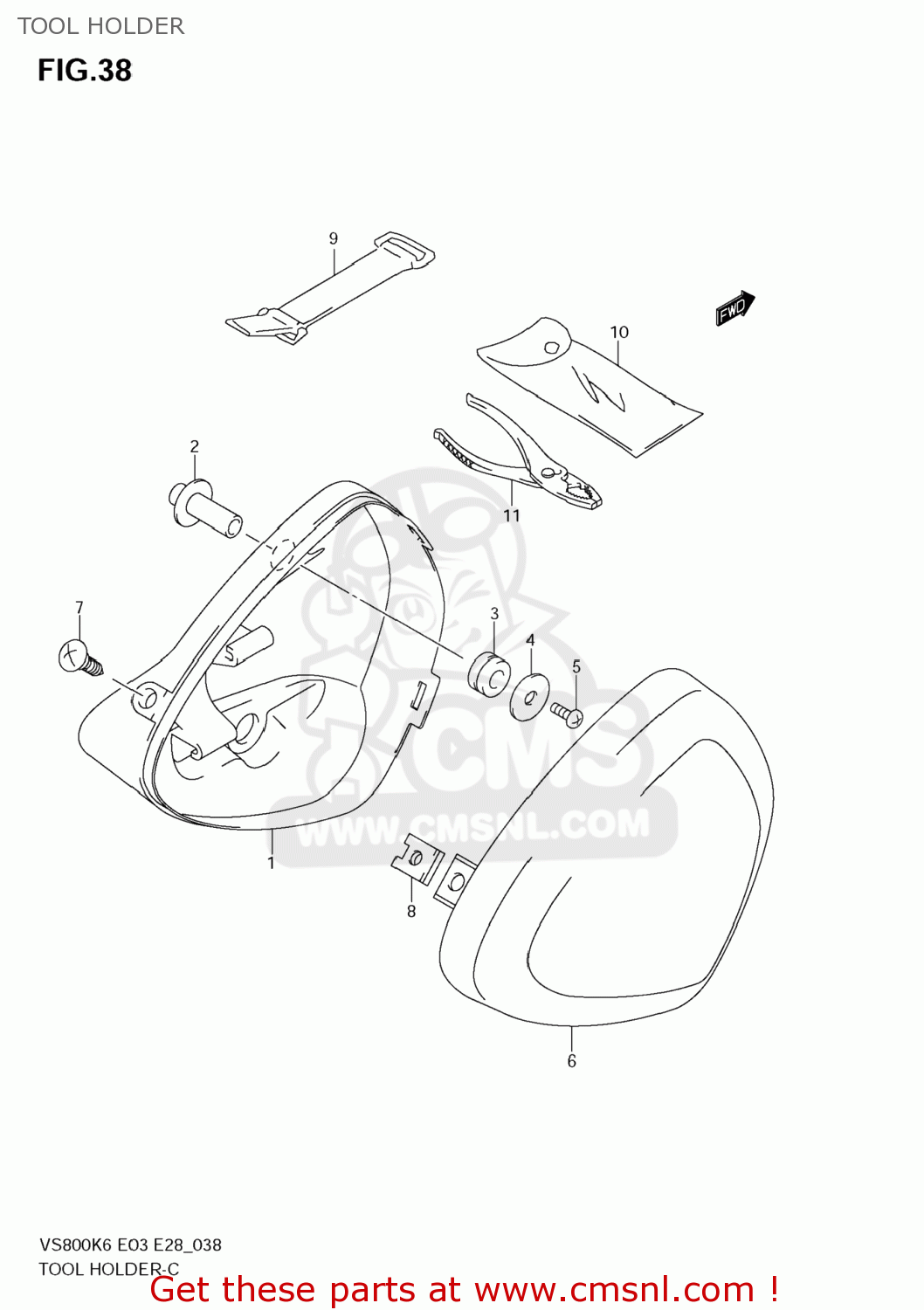 TOOL HOLDER VS800 BOULEVARD S50 2008 (K8) CALIFORNIA (E33)