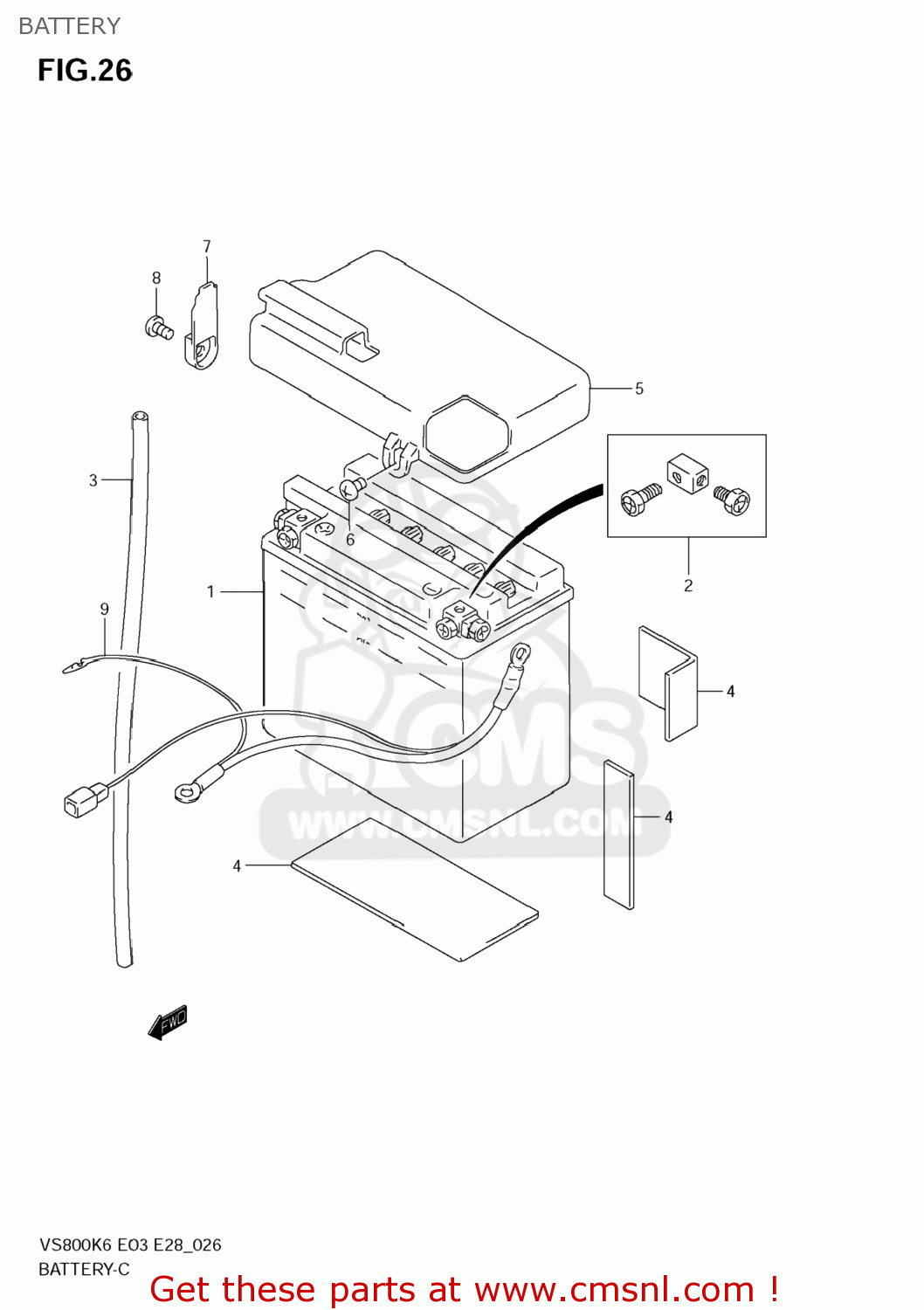 BATTERY VS800 BOULEVARD S50 2009 (K9) CALIFORNIA (E33)