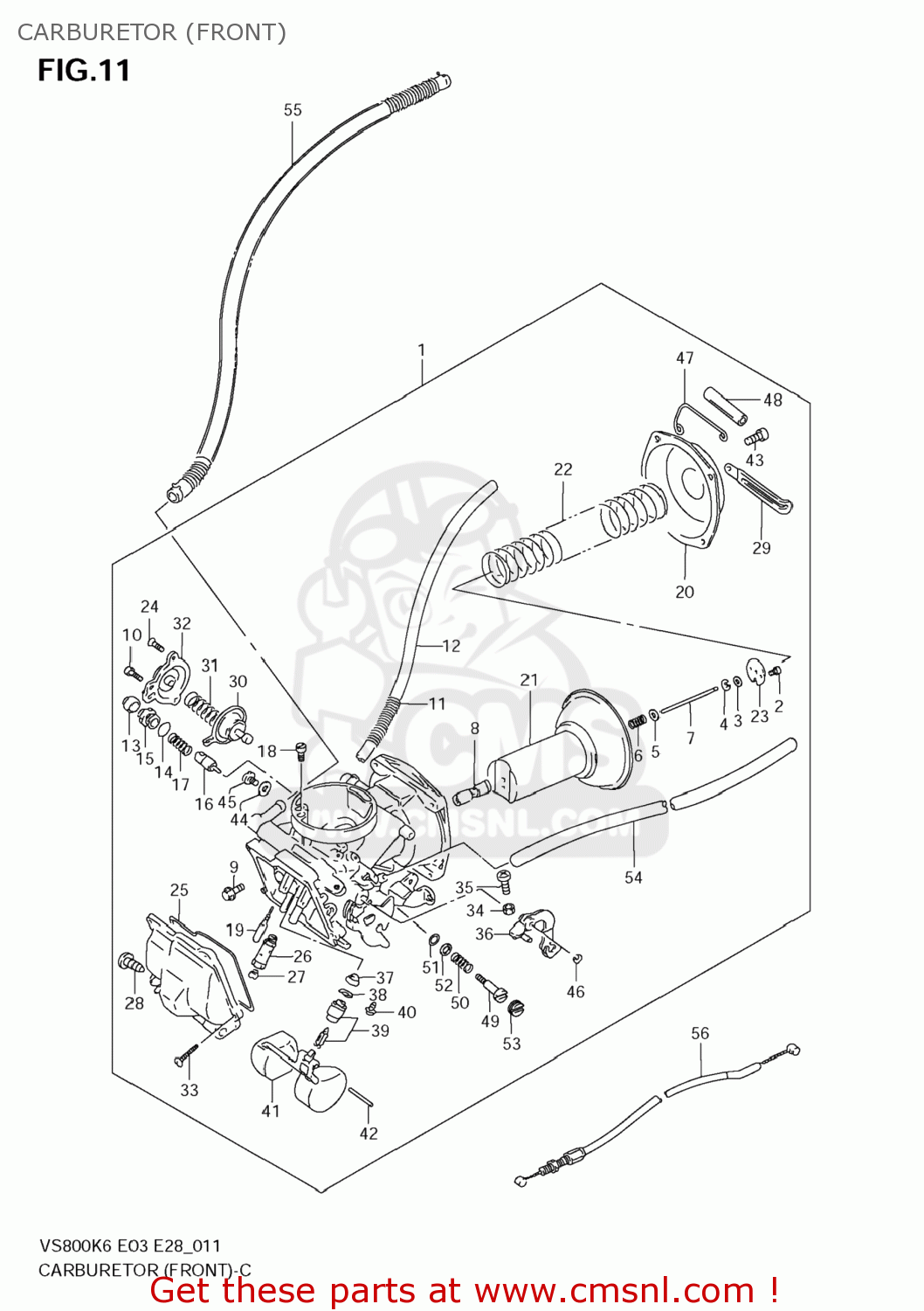 CARBURETOR (FRONT) VS800 BOULEVARD S50 2009 (K9) CALIFORNIA (E33)
